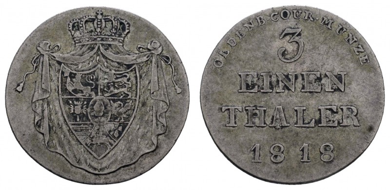 1800 bis 1871 Oldenburg
Peter Friedrich Wilhelm 1785-1823 1/3 Taler 1818 AKS 1 ...