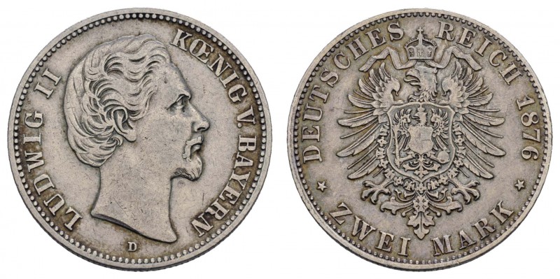 Kaiserreich Silbermünzen Bayern
Ludwig II. 1864-1886 2 M 1876 D für diesen Typ ...