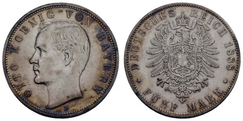 Kaiserreich Silbermünzen Bayern
Otto 1886-1913 5 M 1888 D Einjahrestyp Jaeger 4...