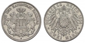 Kaiserreich Silbermünzen Hamburg
Stadt 2 M 1914 J Jaeger 63 vz+