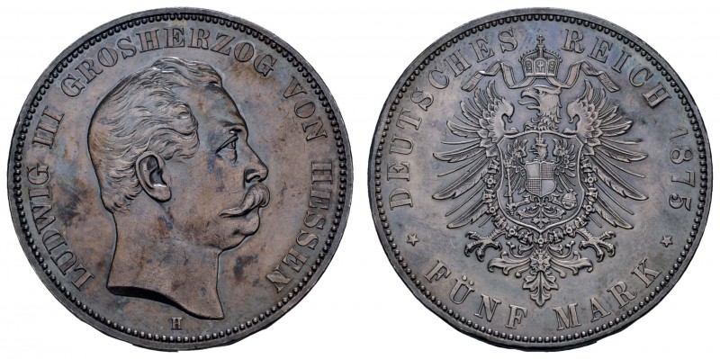 Kaiserreich Silbermünzen Hessen
Ludwig III. 1848-1877 5 M 1875 H kl. Kratzer, i...