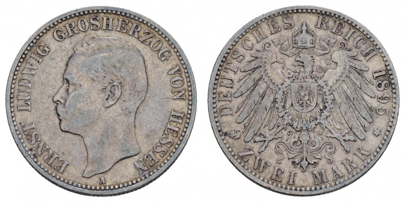 Kaiserreich Silbermünzen Hessen
Ernst Ludwig 1892-1918 2 M 1895 A Jaeger 72 ss
