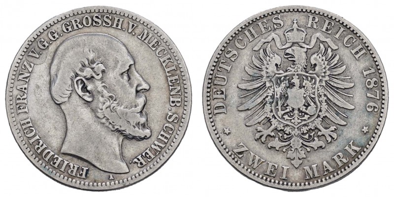 Kaiserreich Silbermünzen Mecklenburg-Schwerin
Friedrich Franz II. 1842-1883 2 M...