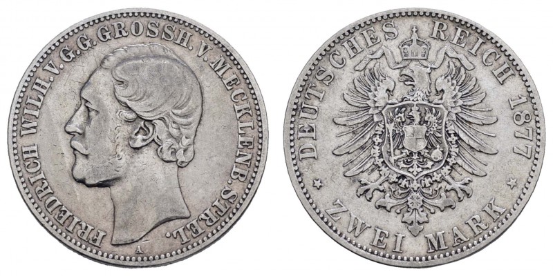 Kaiserreich Silbermünzen Mecklenburg-Strelitz
Friedrich-Wilhelm 1860-1904 2 M 1...