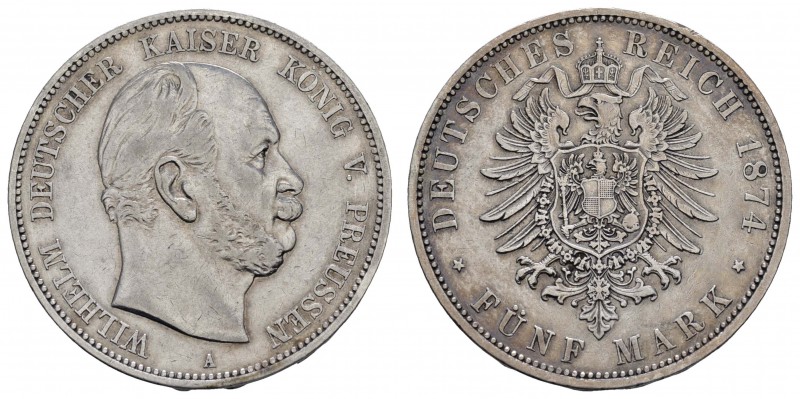 Kaiserreich Silbermünzen Preußen
Wilhelm I. 1861-1888 5 M 1874 A für diesen Typ...