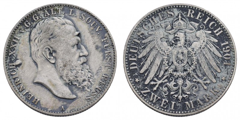 Kaiserreich Silbermünzen Reuss ältere Linie
Heinrich XXII. 1859-1902 2 M 1901 A...