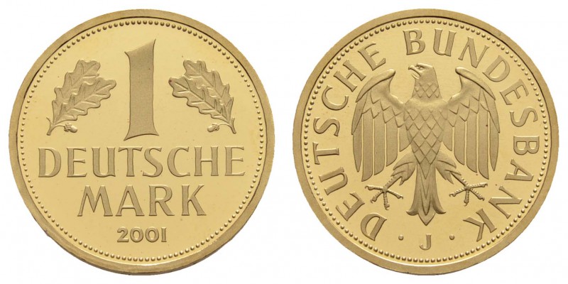 Bundesrepublik (DM)
 Goldmark 2001 J in der Originalkapsel Jaeger 481 st