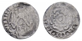 Limburg Grafschaft
Wilhelm I., 1401-1457 Pfennig ohne Jahr (um 1410) Hohenlimburg Av.: Hüftbild mit Schwert und Blume, auf der Brust Löwe, Rv.: Limbu...