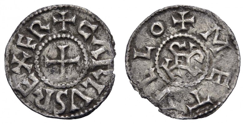 Europa Frankreich
Karl der Große, 768-814 Denar Melle Av.: + CARLVS REX FR, Kre...