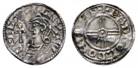 Europa Großbritannien
Cnut, 1016-1035 Penny London Short cross type, Av.: + CNUT RECX AN, Brustbild mit Diadem und Zepter nach links / Rev.: + EADPOL...