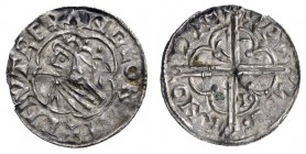 Europa Großbritannien
Cnut, 1016-1035 Penny 1017-1023 Lincoln Quatrefoil-Typ, Münzmeister Wulfwine, Av.: + CNVT REX ANCLORVM, Gekröntes Brustbild nac...