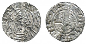 Europa Großbritannien
Cnut, 1016-1035 Penny 1024-1030 London, Münzmeister Leofwine Pointed helmet type, Av.: + CNVT - RECX A, Drapierte und behelmte ...