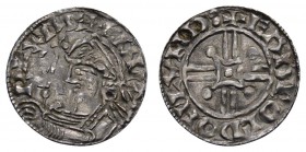 Europa Großbritannien
Harthacnut, 1035-1042 Penny London im Namen von Cnut, Av.: + CNVT - REX AN, behelmte Büste mit Zepter nach links / Rev.: + EADP...