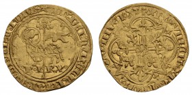 bis 1799 Frankreich
Philippe V., 1316-1322 Agnel d’or ohne Jahr Av.: Lamm mit Friedensfahne nach links, darunter Ph’REX und ein Stern, Rv.: Blumenkre...