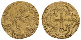 bis 1799 Frankreich
Johann II., der Gute, 1350-1364 Franc á cheval o.J. (1360) Av.: König als Turnierritter nach links reitend, Rv.: Blumenkreuz im r...