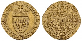 bis 1799 Frankreich
Charles VI., 1380-1422 Ecu d'or à la couronne o.J. (nach 1385) Av.: gekröntes Lilienwappen, CAROLVS DEI GRACIA FRANCORVM REX, Rv....