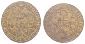 bis 1799 Frankreich
Henri VI. d'Angleterre 1422-1453 Salut d'or 1423 2. Emission, Rouen PCGS MS63 Duplessy 443 A Fried. 301 Prachtexemplar. Sehr selt...