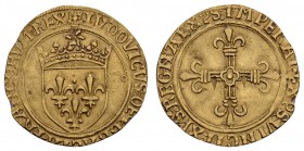bis 1799 Frankreich
Ludwig XII. 1498-1515 Ecu d'or au soleil ohne Jahr Av.: LVDOVICUS OEI GRA FRANCORUM REX, über gekröntem Wappen Sonne, Rv.: XPS VI...