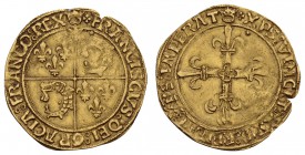 bis 1799 Frankreich
Francois I., 1515-1547 Ecu d'or au soleil du Dauphiné 21.07.1519 Crémieu Av.: quadriertes Wappen France-Dauphiné, Rv.: Lilienkreu...