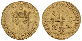 bis 1799 Frankreich
Francois I., 1515-1547 Ecu d'or au soleil Toulouse 5. Typ, 3. Emission (21 Juli 1519), leichte Knickspur, ansonsten ss+ Fried. 34...