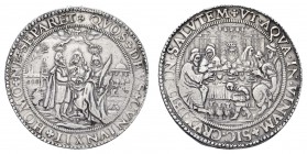 bis 1799 Großbritannien
James I. 1603-1625 mit Anne, Silbermedaille im doppelten Talergewicht auf die Hochzeit von James und Anne von Dänemark, geprä...