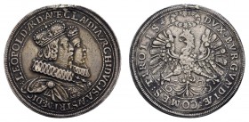 bis 1799 Habsburg
Erzherzog Leopold V., 1619-1632 Doppeltaler ohne Jahr (1635) Hall posthume Prägung auf die Vermählung Leopolds mit Claudia von Medi...