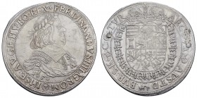 bis 1799 Habsburg
Ferdinand III., 1637-1657 Reichstaler 1650 Wien Broschierspur Voglh. 206 IV Dav. 3180 28.32 g. ss-vz