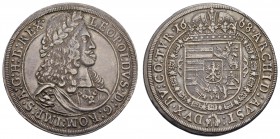 bis 1799 Habsburg
Leopold I., 1657-1705 Taler 1668 Hall Av.: geharnischtes Brustbild nach rechts mit Lorbeerkranz und umgelegtem Mantel, Löwenkopf an...