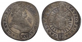 bis 1799 Habsburg
Leopold I., 1657-1705 15 Kreuzer 1694 Kremnitz 5.99 g. selten in dieser Erhaltung ss-vz