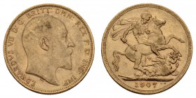 Australien
Edward VII., 1901-1910 Sovereign 1907 Melbourne KM 33 Seaby 3971 Schlum. 493 Fried. 33 ss-vz