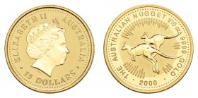 Australien
Elizabeth II. seit 1952 15 $ (1/10 oz) 2000 The Australian Nugget in Kapsel st
