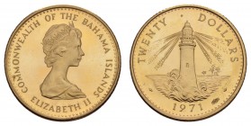Bahamas
Elisabeth II. seit 1952 20 $ 1971 mit Feingehaltsangabe KM 27 Schön 24 PP