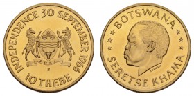 Botswana
Republik 10 Thebe 1966 auf die Unabhängigkeit KM 2 st