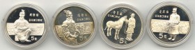 China
Volksrepublik 5 Yuan 1984 Persönlichkeiten der chinesischen Geschichte, 4 Münzen gekapselt KM 98-101 PP