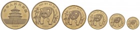 China
Volksrepublik 100 Yuan 1986 Gold-Panda, 5-10-25-50-100 Yuan, je originalverschweißt KM 135, 134, 133, 132, 131 st