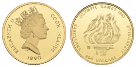 Cook-Inseln
Republik 250 $ 1990 Olympiade in Albertville und Barcelona KM 71 PP