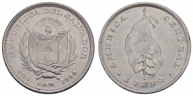 El Salvador
Republik 1 Peso 1892 San Salvador Prachtexemplar dieser raren Ausgabe K.M. 114 25.01 g. selten ss-vz