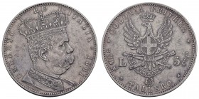 Eritrea
Umberto I., 1890-1900 5 Lire 1891 Rom Mont. 80 Pag. 630 27.93 g. selten ss+