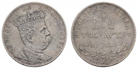 Eritrea
Umberto I., 1890-1900 2 Lire 1896 Rom Gig. 4 Mont. 83 9.87 g. selten ss+