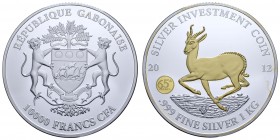 Gabun
 10.000 Francs 2012 Silver Investment Coin Anniversary Deluxe Edition, The African Springbok, Silver Investment Coin, 1 kg Feinsilber Springboc...
