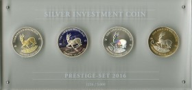 Gabun
 1.000 CFA Francs 2016 Silver Investment Coin Prestige Set, 4 oz Silber, im Etui mit Zertifikat st