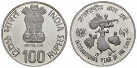 Indien
parlamentarische Bundesrepublik 100 Rupees 1981 Jahr des Kindes, gekapselt KM 277 PP