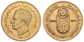 Iran
Mohammed Reza Pahlewi, 1941-1979 Goldmedaille 1974, auf die 7. Asienspiele in Teheran, Av.: Kopf nach links, Rv.: Symbol der Spiele, oben Motto,...