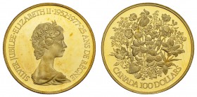 Kanada
Bundesstaat 100 $ 1977 25-jähriges Thronjubiläum, rote Flecken, im Etui KM 119 PP