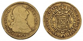 Kolumbien
Karl III., 1759-1788 2 Escudos 1784 Popayán Calico 514 6.61 g. ss