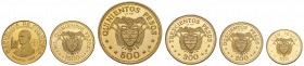 Kolumbien
Republik 1968 Set aus 1500-500-300-200-100 Pesos zum 39. Eucharistischen Weltkongress in Bogota, im Originaletui (beschmutzt) mit Zertifika...