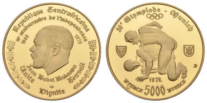 Zentralafrikanische Republik
Jean-Bédel Bokassa, 1966-1979 5.000 Francs 1970 10...