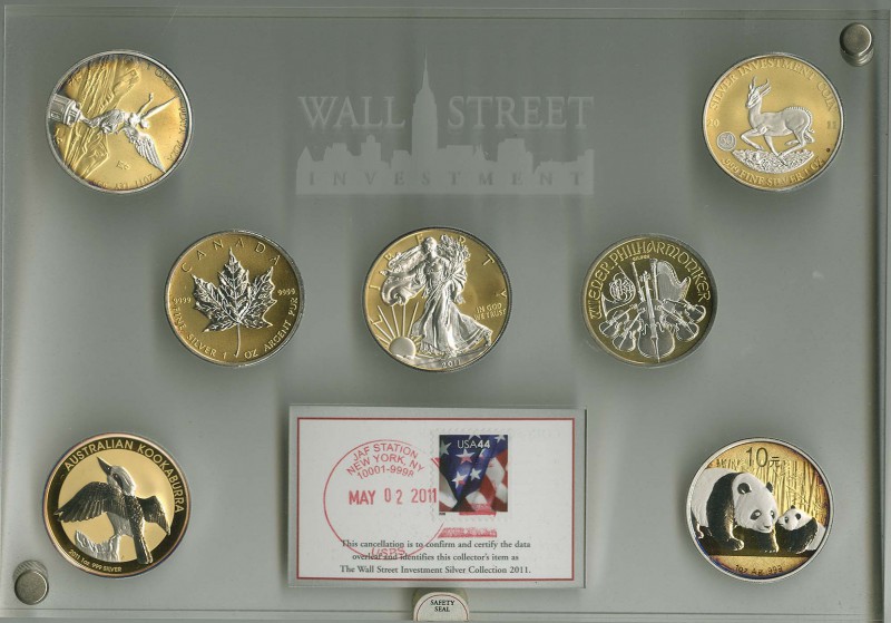 Allgemein
 Wall Street Investment 2011, 7x 1 oz Silber teilvergoldet, mit Austr...