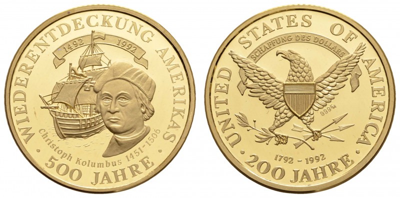 Gold-, Platin- und Palladiummedaillen 500 Jahre Amerika
 1992 Feingoldmedaille ...