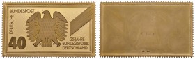 Gold-, Platin- und Palladiummedaillen Deutschland
BRD 25 Jahre BRD, Goldmedaille mit dem gleichen Motiv wie die entsprechende Briefmarke (diese beili...